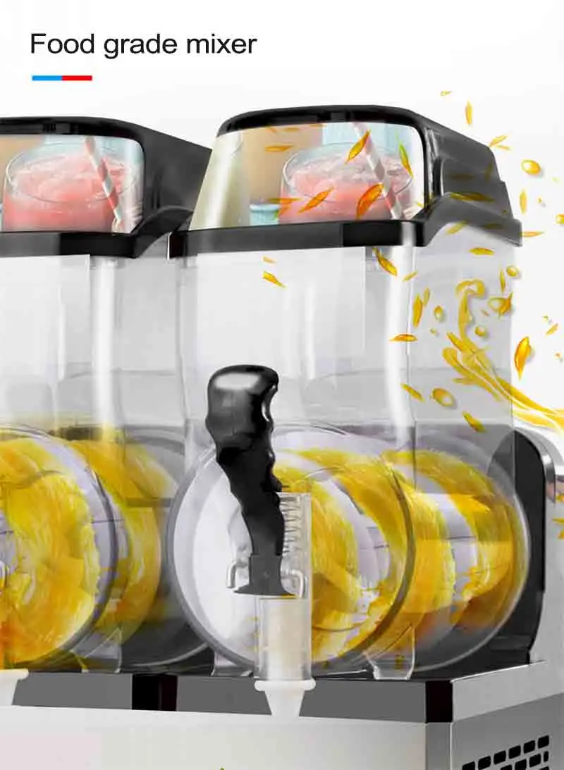 Commercial Slushy Machine 12L x 2 Double Tank Electric Automatic Slush Maker Machine Frozen Drink Snow Melting Machine 950W 4