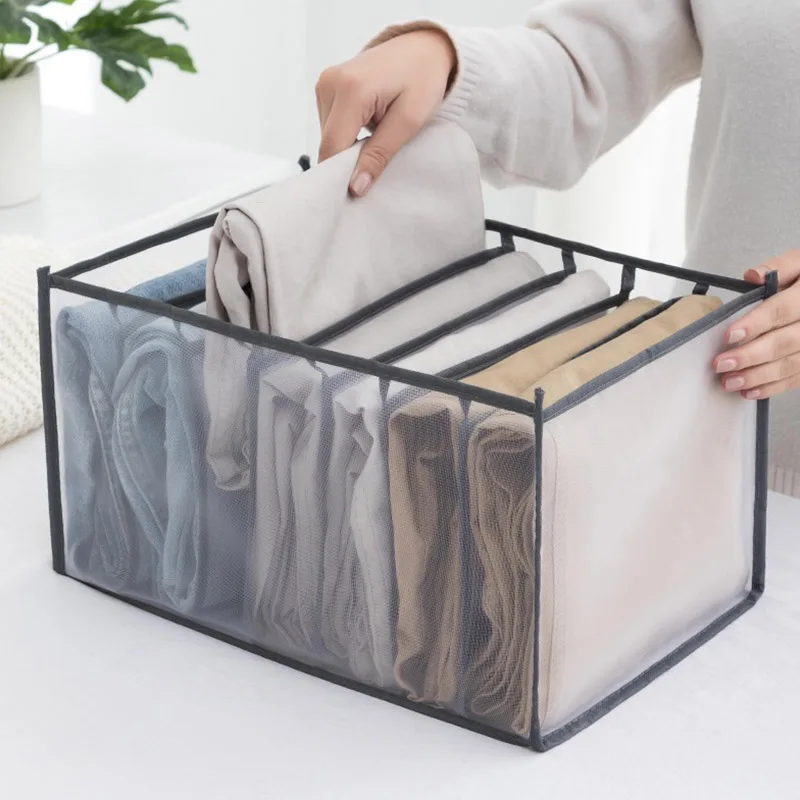 

Closet Organizer and Storage, Clothes Organizer for Folded Pants, Jean Organizer, 7 Grids