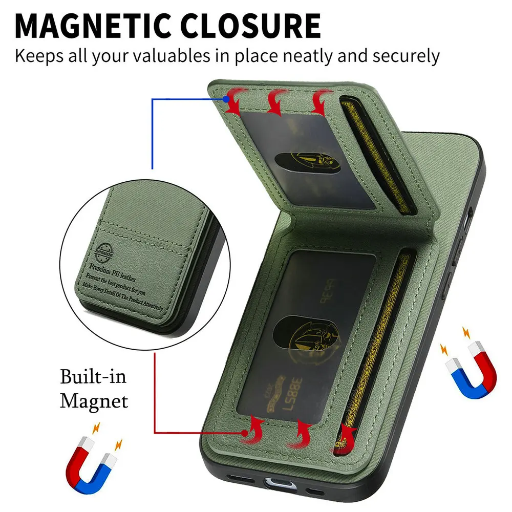 Luxury RFID Leather Card Holder Stand Case - Premium Back Cover