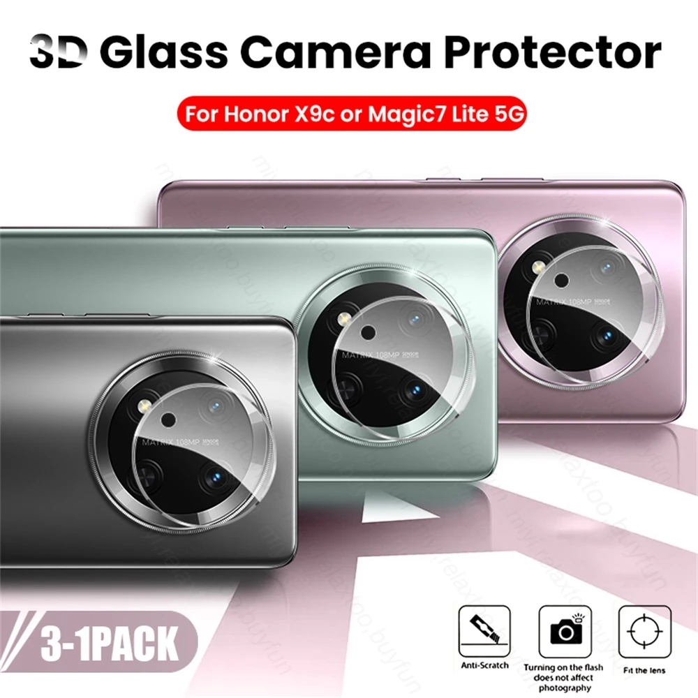 3-Pack 3D Curved Tempered Glass Camera Lens Protector