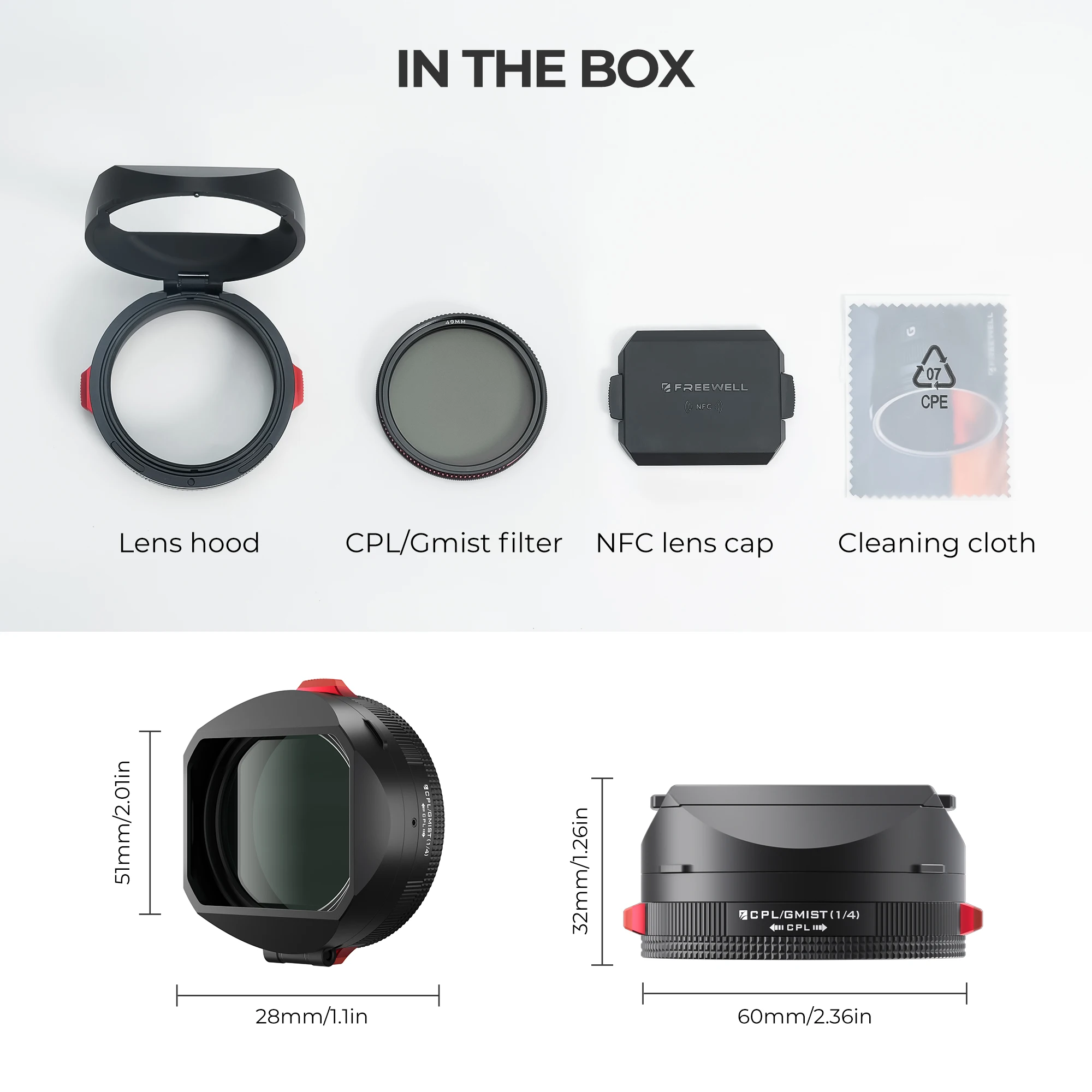 Real Lens Hood for Fuji GFX100RF Camera With Hybrid CPL/Black Mist Filters, Quic