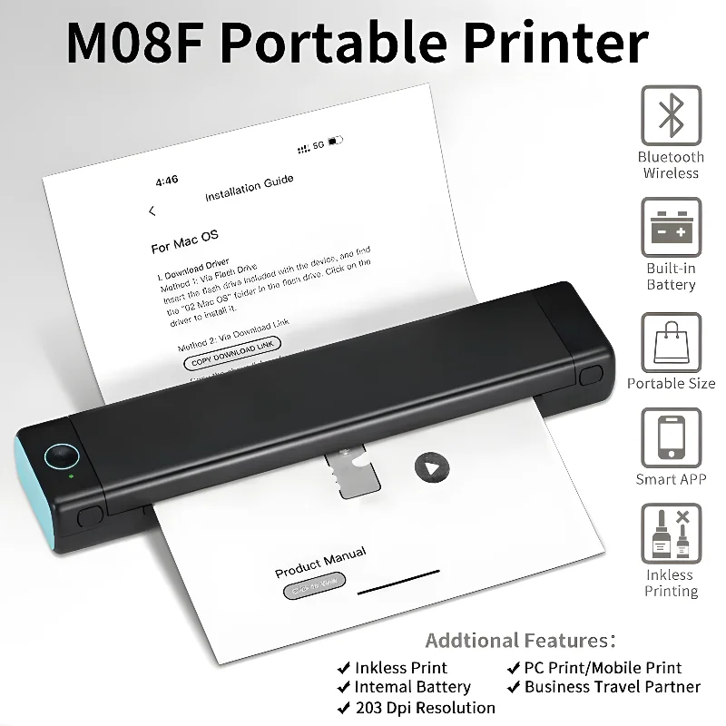 Phomemo-Papel térmico A4 para impresora M08F, almacenamiento de larga  duración, 200 hojas - AliExpress