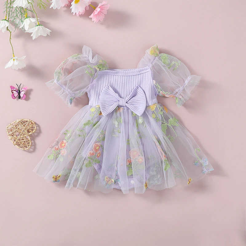 

Newborn Baby Girl Dress Tutu Summer Sleeveless Tutu Birthday Party Tulle Romper Infant Bow Girl Floral Outfits Clothing