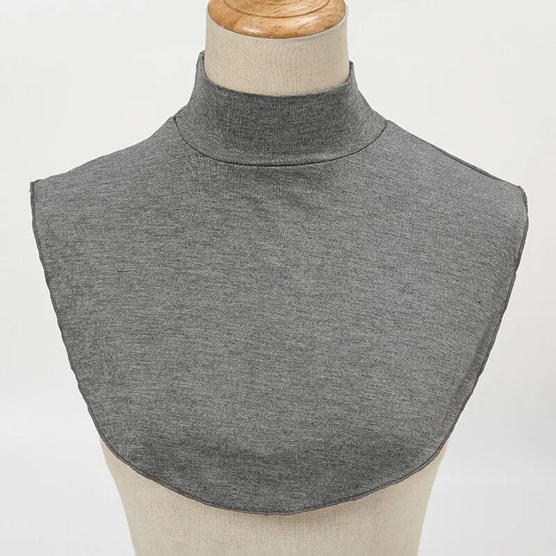 Modal High Nack Fake Collar Women Solid Color Fashion Detachable Collar Elastic Jersey Turtleneck 37*30cm fake collar detachable collar shawl