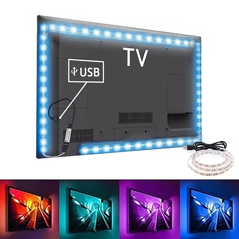 5V TV LED Strip Light Backlight Tape USB 2835 SMD HDTV 1M 2M 3M 5M RGB Lamp  Diode Flexible For PC Desk Screen Room Decoration