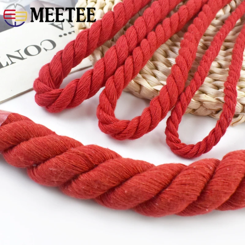 Versatile Red Twisted Cotton Cord for DIY Crafts and Accessories