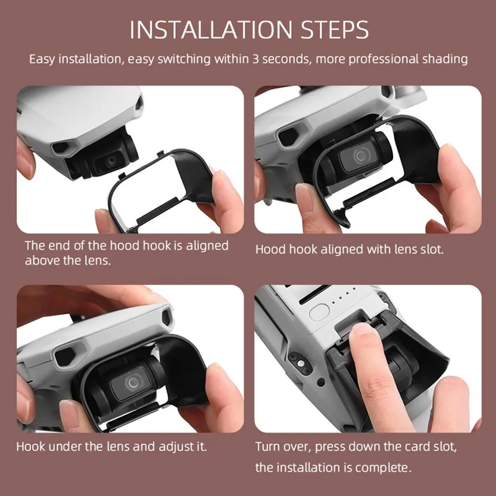 Installation du pare-soleil sur DJI Mavic Mini, protection objectif assurée.