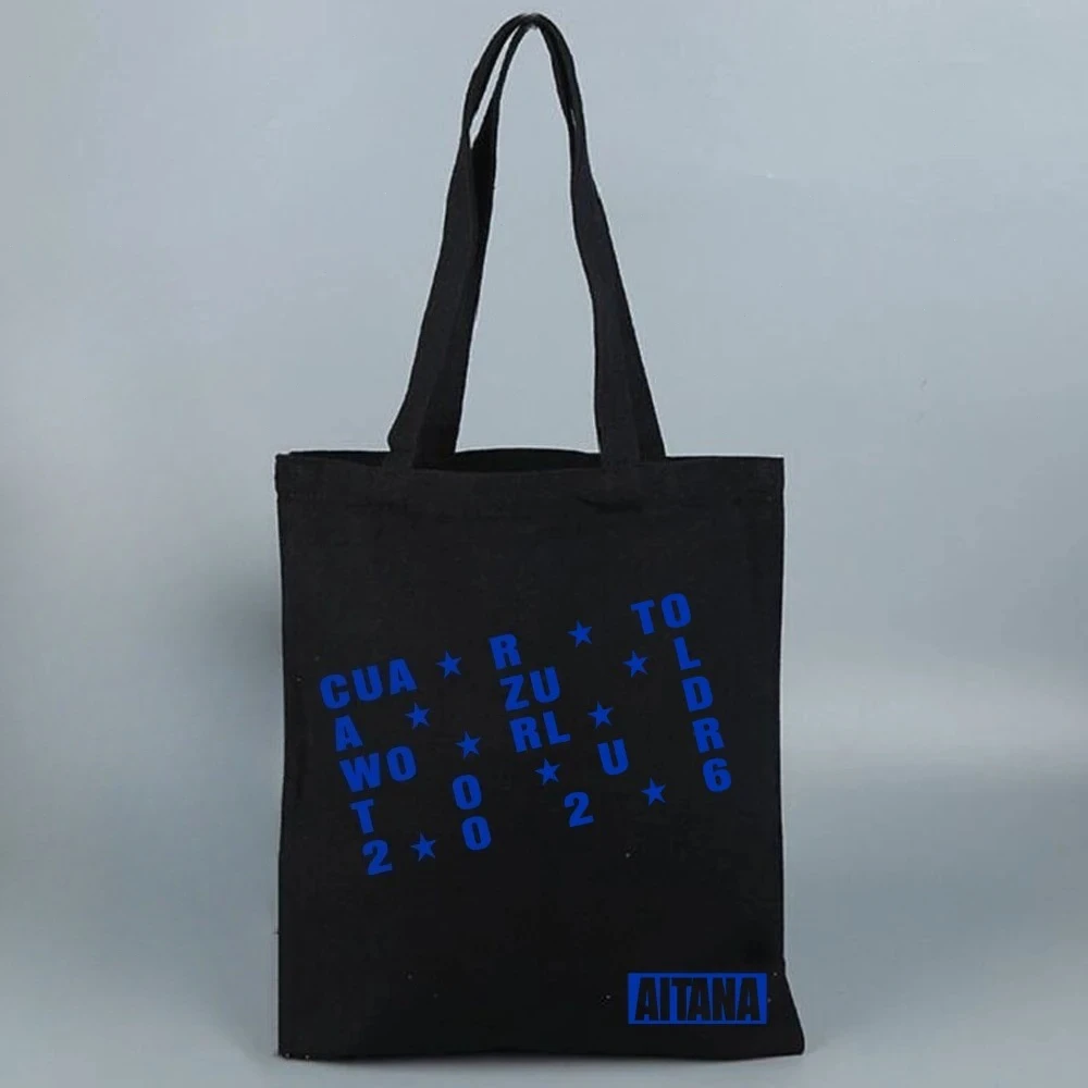 Aitana Cuarto Azul Tour 2026 쇼퍼백 여성 캐주얼 캔버스 가방 쇼핑 캔버스 토트 백 친환경 재사용 가능한 숄더백