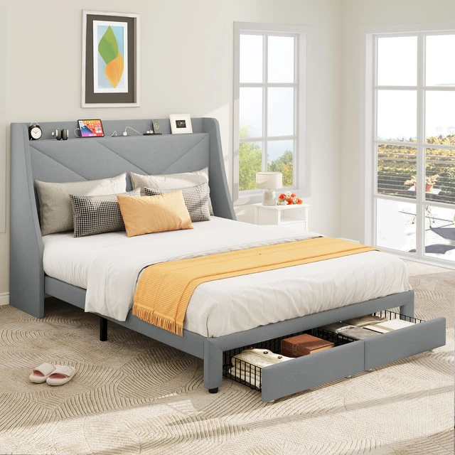 Upholstered headboard sale with usb ports