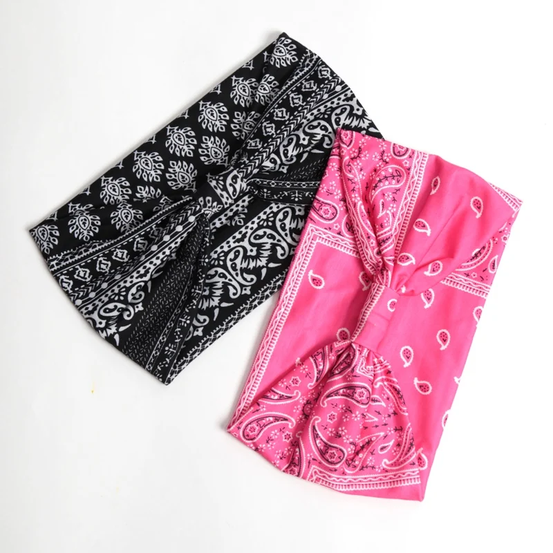 Bohemian Wide Headbands Trendy Yoga Motion Hairpie Sweat-Absorbing Sweat Absorption and Elastic Ladies Headwear Hair Accessories