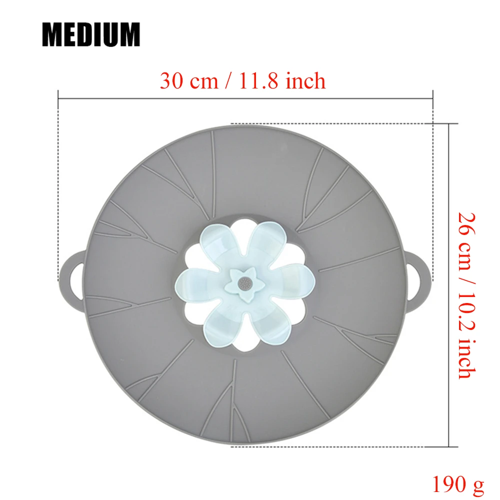 Multifunctional Spill Proof Pot Lid Silicone Foldable With Anti Scald Grip Dual Purpose Silicone Pot Lid Cooking Tools
