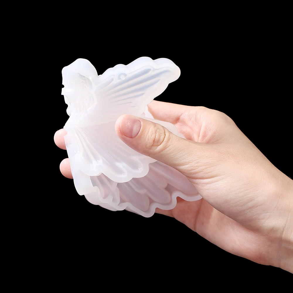 Neue Engel Teufel Flügel Mond Silikon form UV Epoxidharz Gussform für DIY Handwerk Anhänger Dekoration Schmuck herstellung Werkzeuge – Detail 13