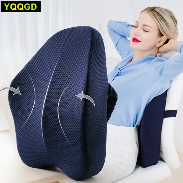 Pillow Office Chair Lumbar Support Memory Foam Cushion Improve Posture Car Computer  Chairs Large Back Pillows - AliExpress