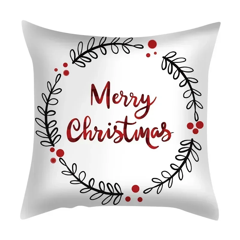 45cm Christmas Cushion Cover Merry Christmas Navidad Home Decor, Xmas Noel Pillow Case for Sofa, New Year Gift Ideas
