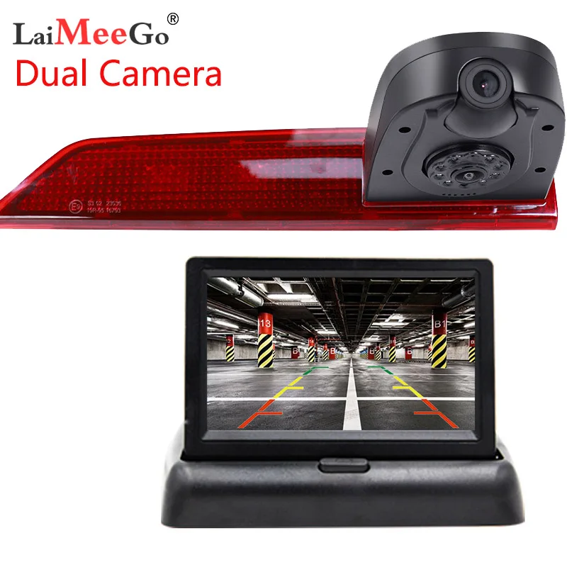 Dual Camera Brake Light Rear View Camera for Ford Transit Brake Light IR LED Parking HD rearview monitor