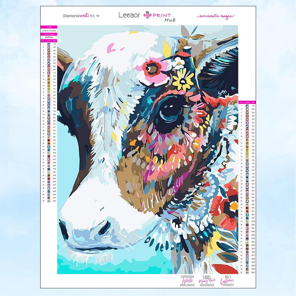 

Animal Diamond Painting Kits Cow And Flower Full Round Drill Embroidery Diamond Mosaic Picture Cross Stitch Art Home Decor Gifts