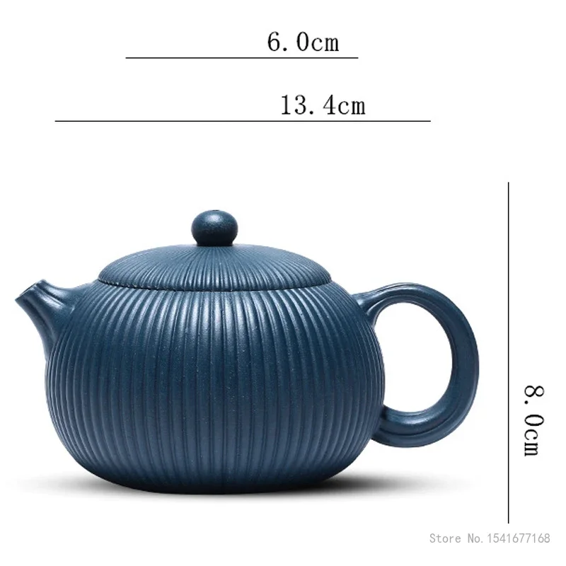 Chinese Style Xishi Purple Clay Pot, Kung Fu Tea Set, Creative Household Teaware Handmade Tianqing mud stripe Teapot, 260cc, 1Pc