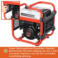 Générateur à essence à inverseur 1000W, 4 temps, 14kg, portable pour camping, camping-cars, jardin 3
