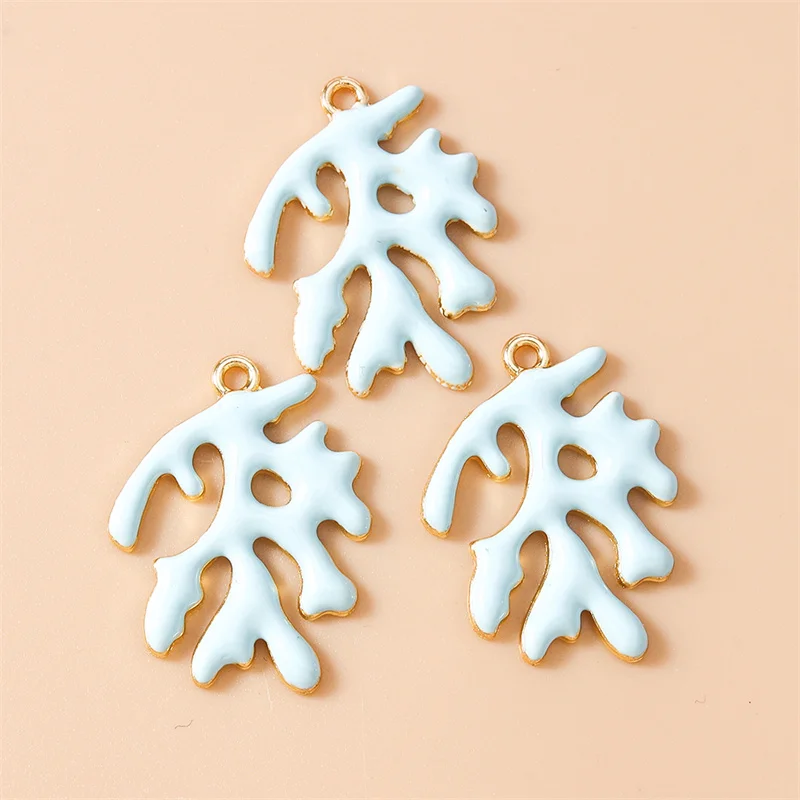 Leslie 10 Stück 20*27mm Niedliche Korallen-Anhänger Neue Sommer-Strand-Meeresorganismus-Charms für handgemachte DIY-Ohrringe und Halsketten-Accessoires – Detail 6