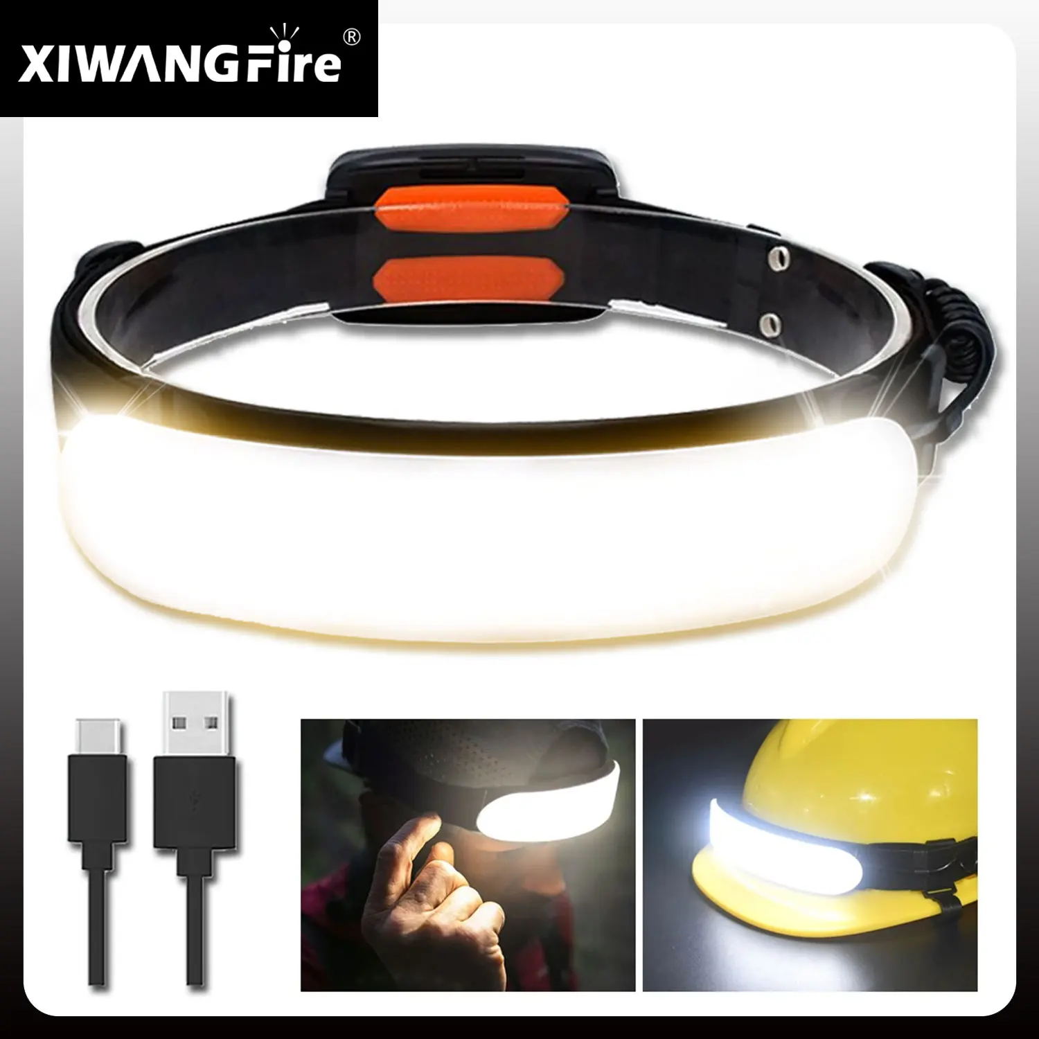 울트라 와이드 앵글 COB 헤드 램프 31PCS LED 휴대용 헤드 라이트 내장..