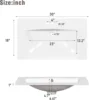 Bathroom Vanity with Sink 30 inch, Bathroom Storage Cabinet with 2 Doors and a Drawer, Bathroom Sink Multifunctional Storage 4