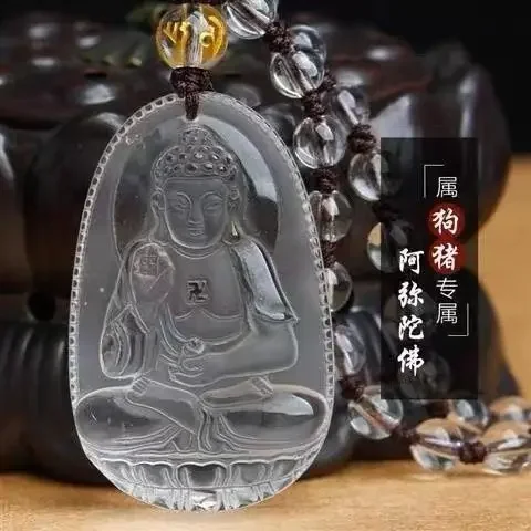 

Mencheese Natural White Crystal Birth Buddha Pendant Zodiac Guardian Necklace for Men and Women to Give Mom Gifts for Friends