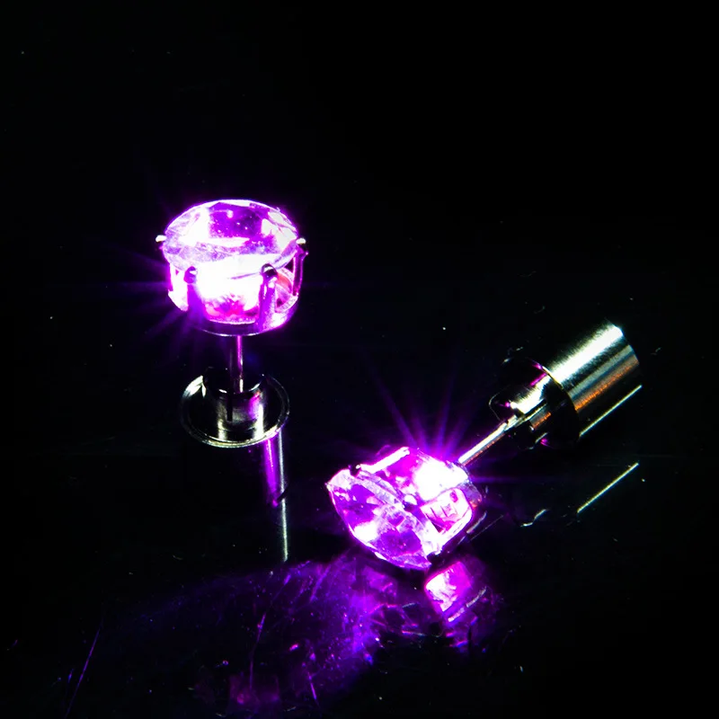 1 Pc Light Up LED Bling Ear Stud Rings Korean of Flash Zircon  Rings Accessories for Party Women Christmas Rings Glow Stick