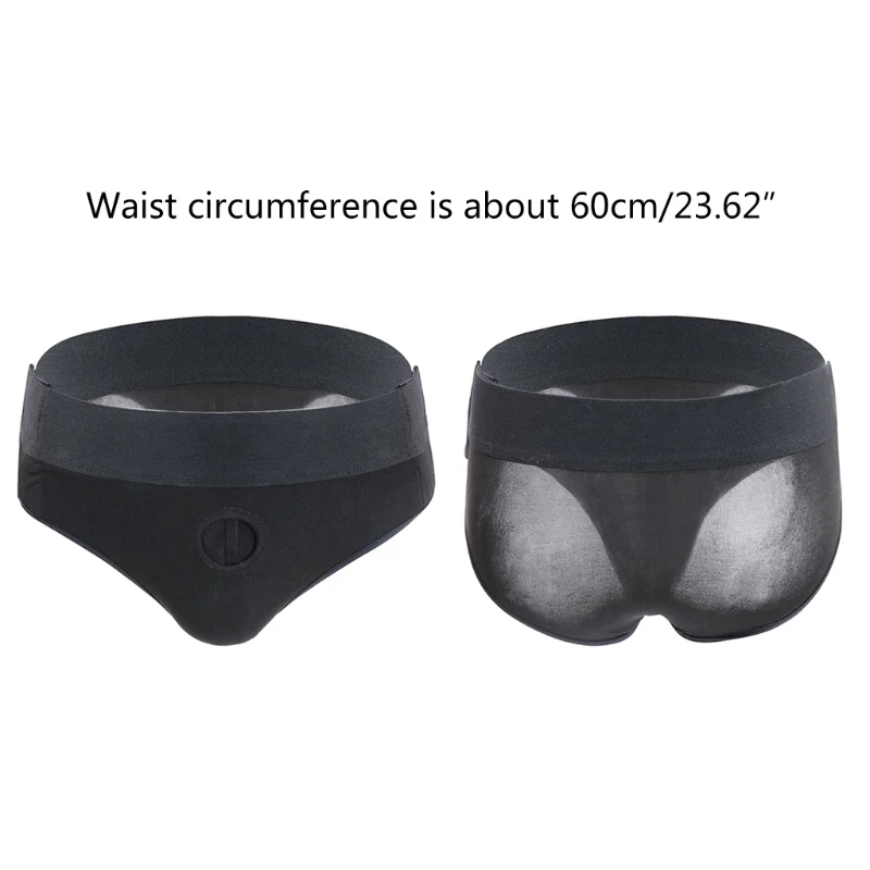 Men's Sexy Panty Dildo Front Hole Design Stretchy Hip Briefs Underwear Male Panties