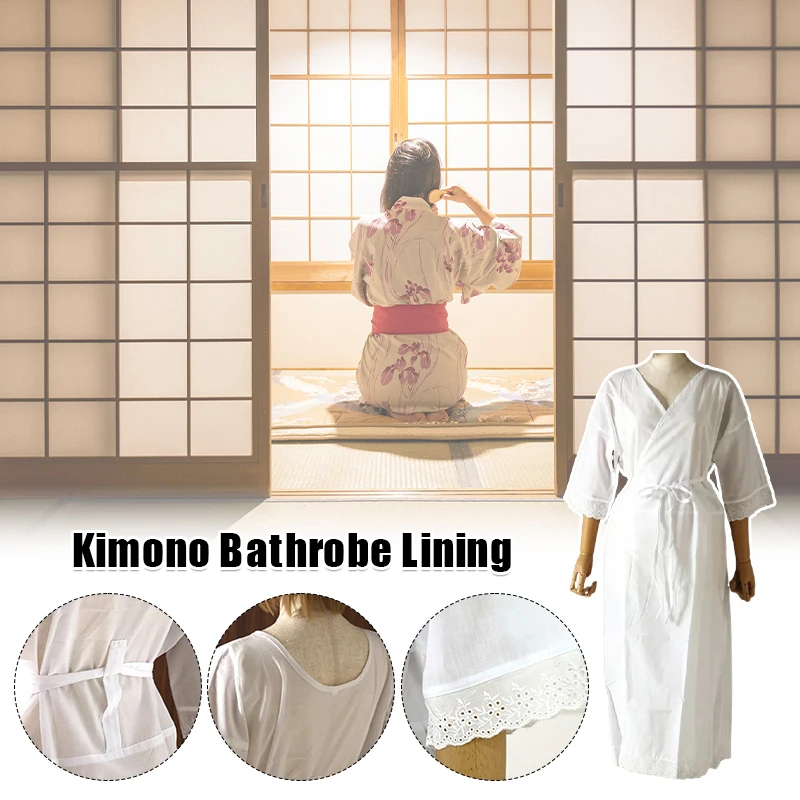 White Juban Japanese Kimono Yukata Haori Undergarment Cotton Lace Flower Kimono Lining Dress Kimonos Inner Wear Accessories