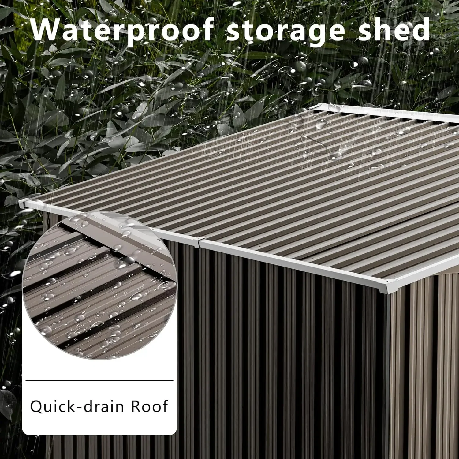 10'X8' Outdoor Storage Shed Metal Galvanized Tool Shed With Vents & Lockable Sliding Door,Waterproof Backyard Shed For
