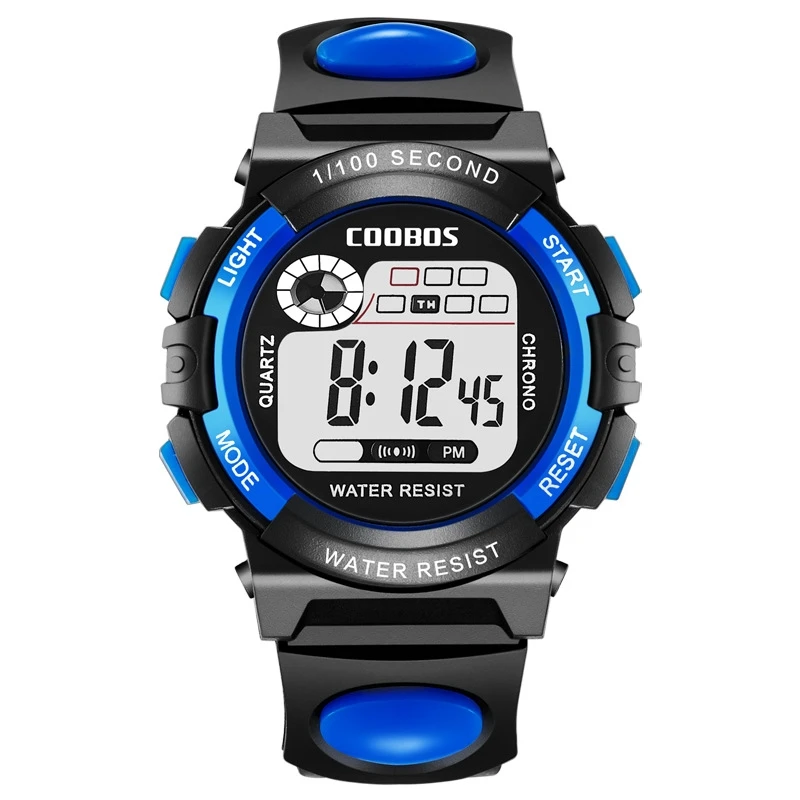 COOBOS Kids' Waterproof Digital Sport Watch with Silicone Strap - Fashionable Big Dial Design