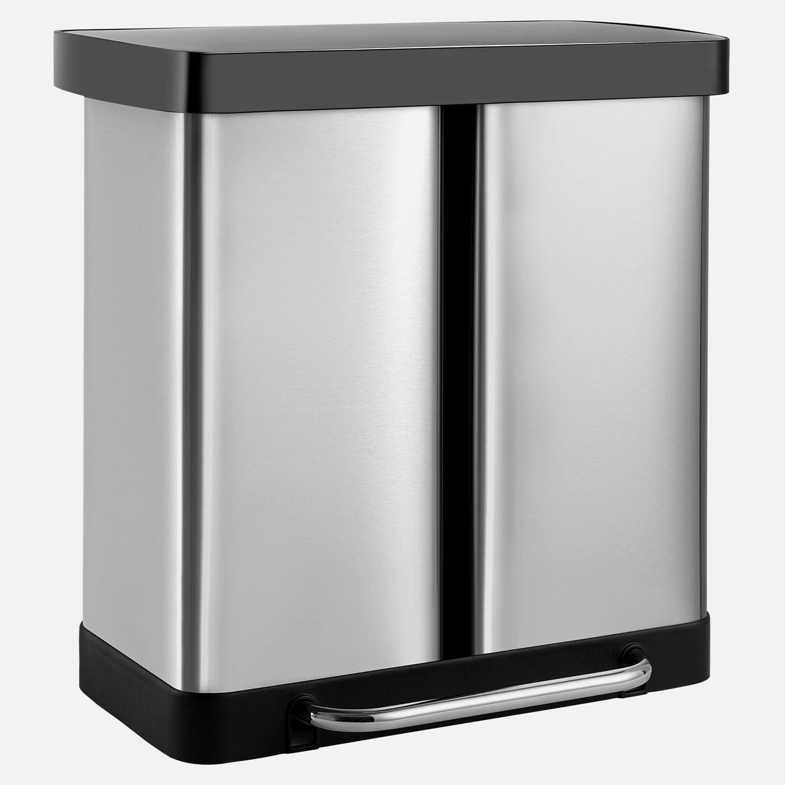 Cubo de basura de doble paso de 60L, cubo de basura inoxidable de 16Gal,  Cubo de