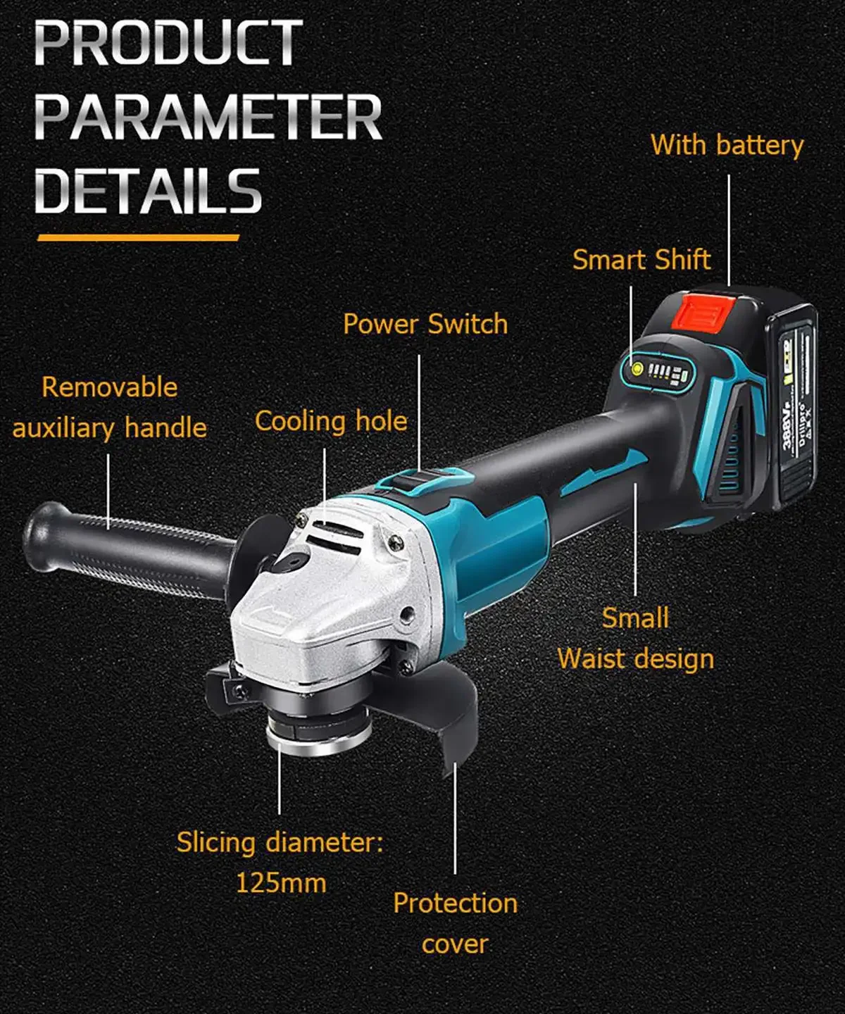 For 18v Makita power tools Grinder Tool Wireless Power Tools Electric Grinder Angle Brushless Sander Angle No Battery