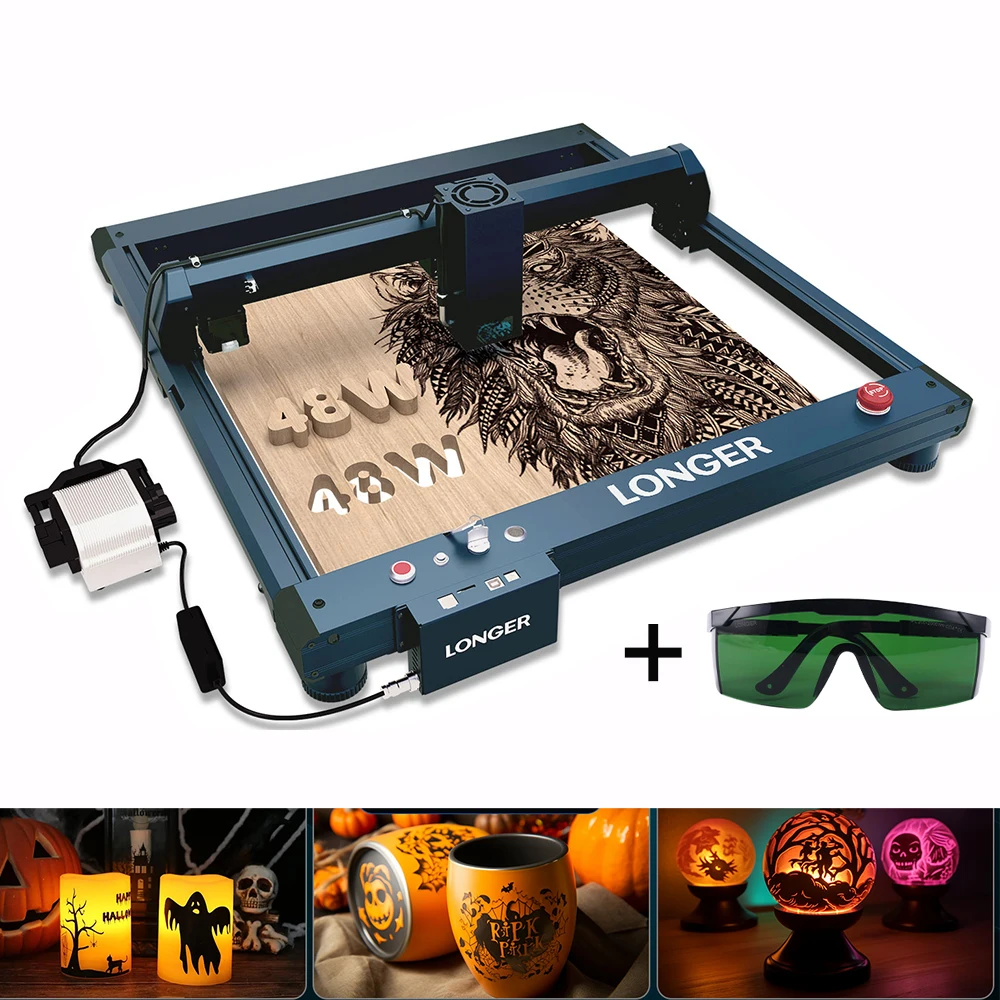 LONGER B1 48W Laser Cutting Engraving Machine Engraver Cutter + Air Pump Assist KIT DIY Halloween & Christmas Gifts CNC Tools