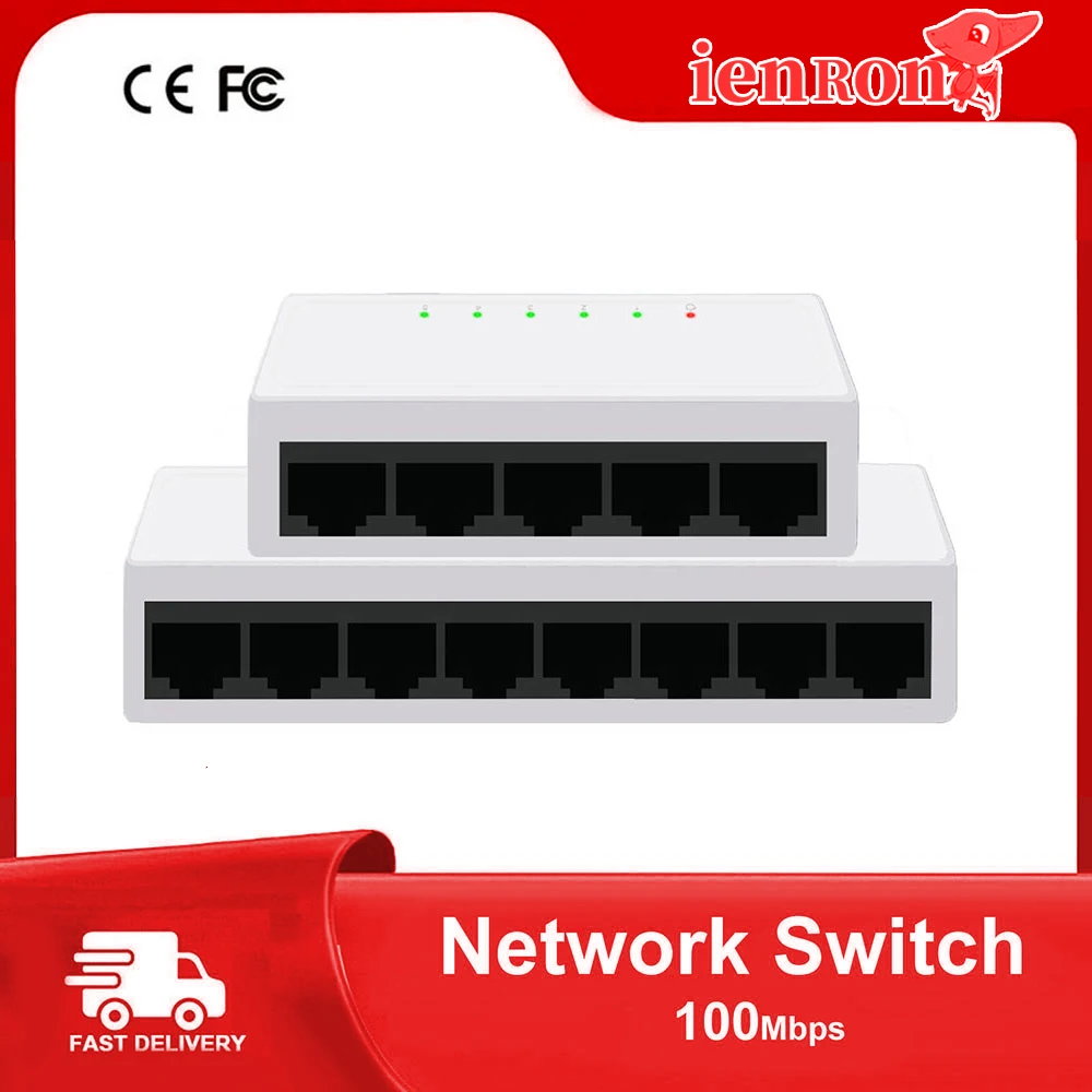 Ienron-mini Switch de Rede Port 100 Mbps Fast Ethernet Switch com Vlan 5v Fonte de Alimentação para Câmera ip Wi-fi Router