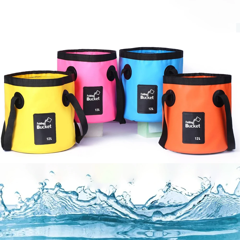 12L Folding Bucket Portable Outdoor Travel Foldable Water Bucket Bowl Sink Washing Bag Car Wash Multifunction for Camping folding bucket water bucket car wash bucket
