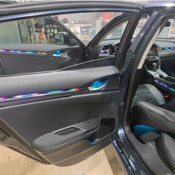 

Car Ambient Light RGB LED 18 in 1 Symphony Flow Gradient Acrylic Interior APP Guide Fiber Atmosphere Decoration Optic