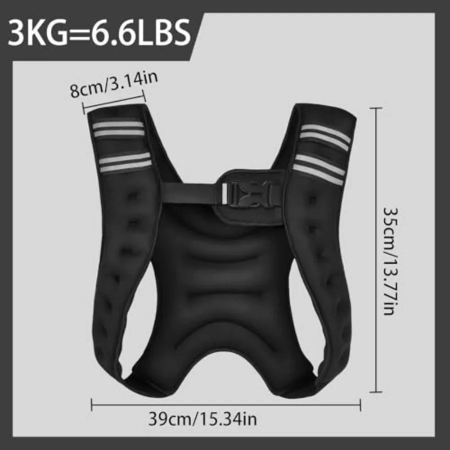 Weighted Vest, 11 lb Weight Vest with Reflective Stripe, Body Weight Vests Adjustable for Men, Women Workout, Strength Training,