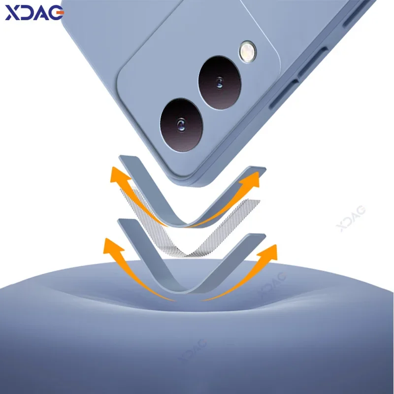 360° Full Protective Soft Silicone Phone Case - Shockproof Back Cover Shield with Internal Flocking