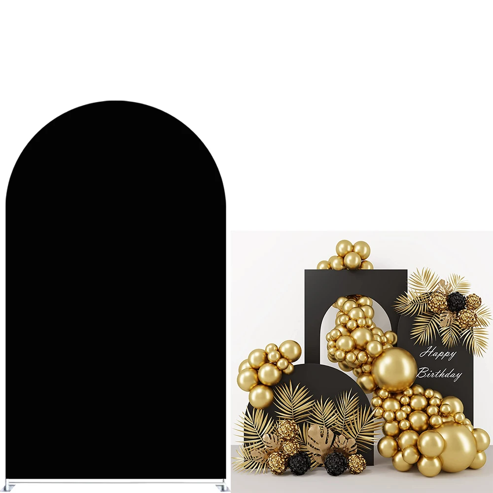 

Black Arched Fabric Cover Chiara Backdrop Arched Wall Stands Cover for Birthday Parties Wedding Decor Supplies GX-377