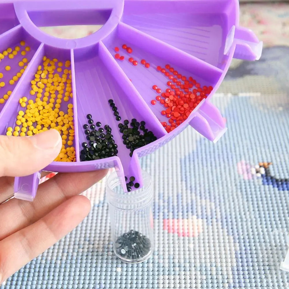 Description Picture 5 of item6Grid Palette Diamond Painting Tray Kit Large Capacity Drill Plate Diamond Painting Pen Nail Art Beading Plate Cross Stitch Tool