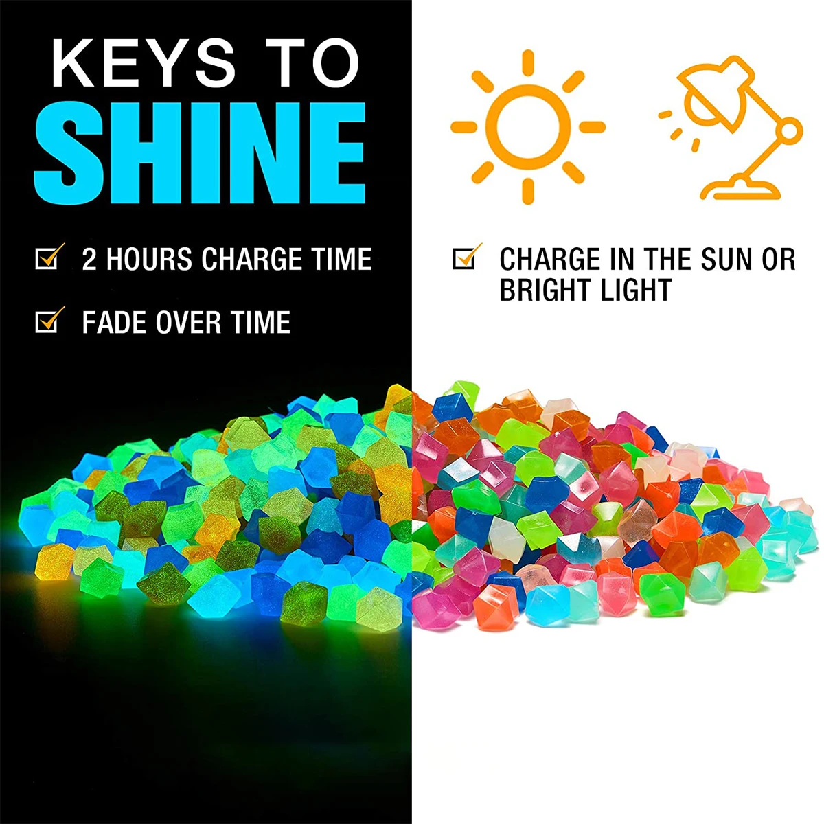 25g Glow in The Dark Gravel Stones Luminous Sand Pebble Stones DIY Aquarium Fish Rocks Garden Lawn Yard Micro Landscape