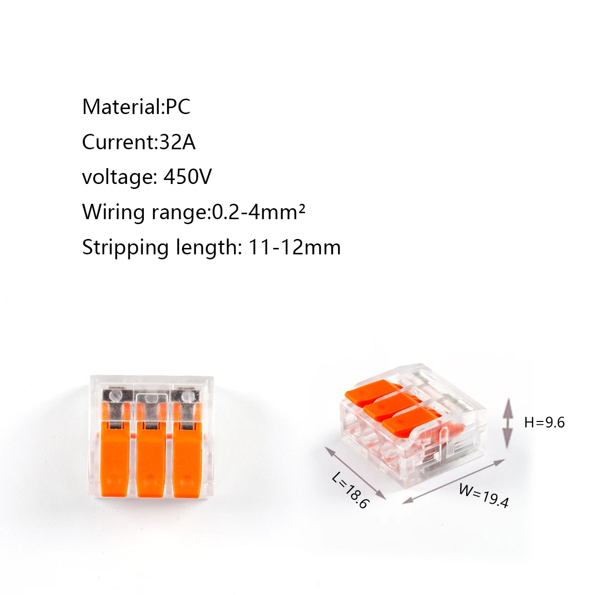 Description Picture 4 of item10Pcs Electrical Connectors Wire Block Clamp Terminal Cable Reusable Mini Quick Home Wire Terminal Connector PCT-412 PCT-413