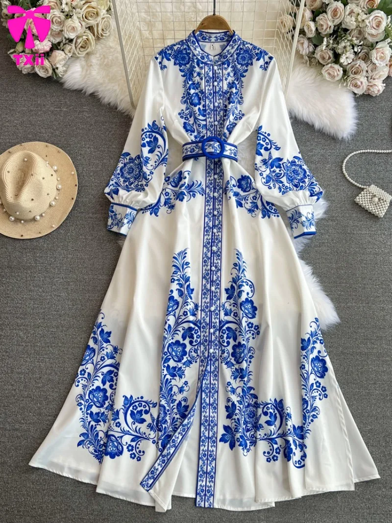 2024 Fashion Printed Printed Shirt Robe Tank Top White Black Long Women's  Dress Elegant Retro Evening Dress Women - AliExpress 200000345