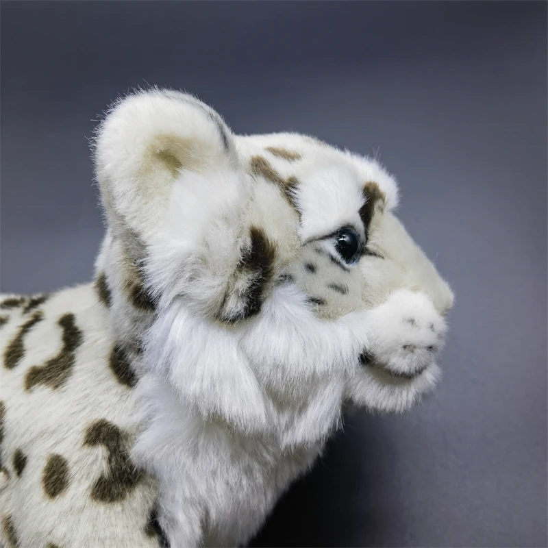 Snow Leopard Plush Toy High Fidelity Cute Snow Panther Plushie Lifelike Animals Simulation Stuffed Doll Kawai Toy Gifts For Kids 5
