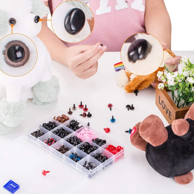 20/50pcs 5-20mm Eyeball Nose Doll Accessories Black Plastic Plush Safety  Eyes Amigurumi for Toys DIY Craft Funny Toy Eyes Animal