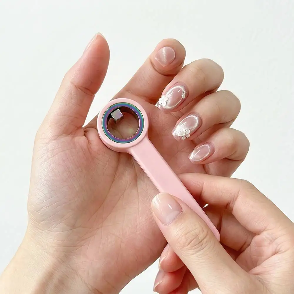 1개입 롱 핸들 링 자석 막대 고양이 눈 마그넷 핑크 네일 아트 마그넷 막대 전..