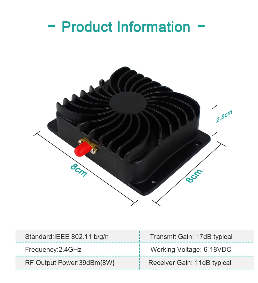 팝 EDUP 와이파이 부스터 2.4GHz 8W 와이파이 전력 신호 증폭기 라우터 범위 확장 부스터 6dBi 무선 안테나 어댑터 802.11b/g/