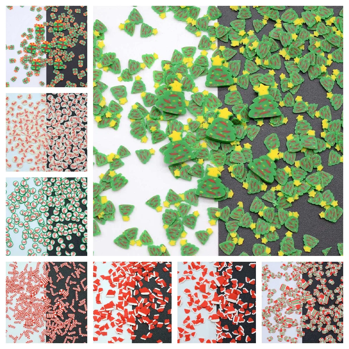 

500 г Полимерная глина Рождественские Зимние ранние перчатки дерево подарочные коробки ломтики конфеты чулки спрей для шейкеров DIY ремесла проект