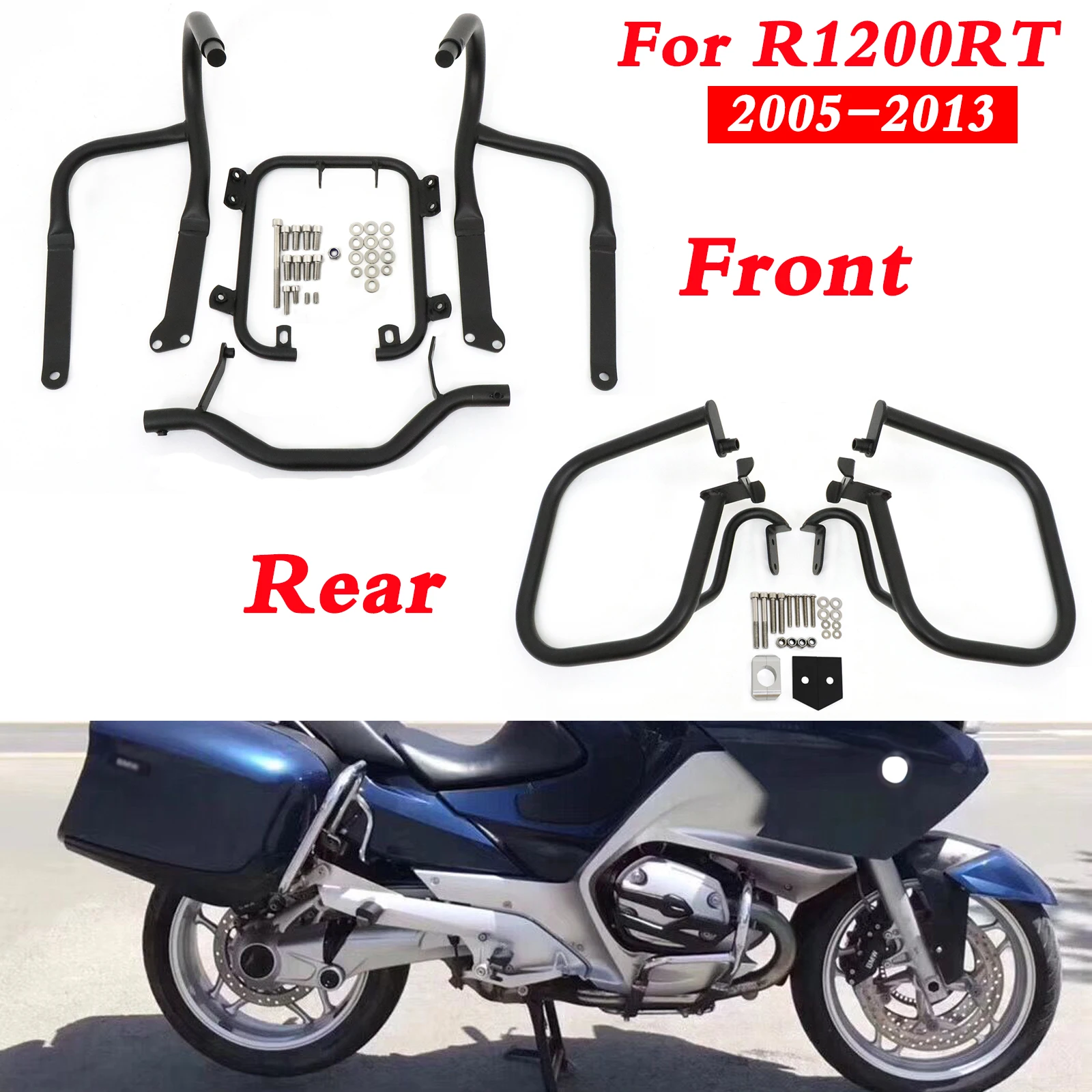 R1200RT Motorcycle Front&Rear Highway Engine Guard Bumper Stunt Cage